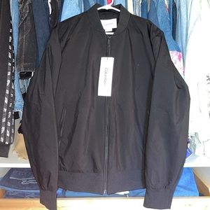 Calvin Klein Black Matte Bomber Jacket NWT